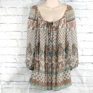 🔵BOGO FREE🔵  Sarah Michelle Paisley Top Peasant Boho Sz 3X